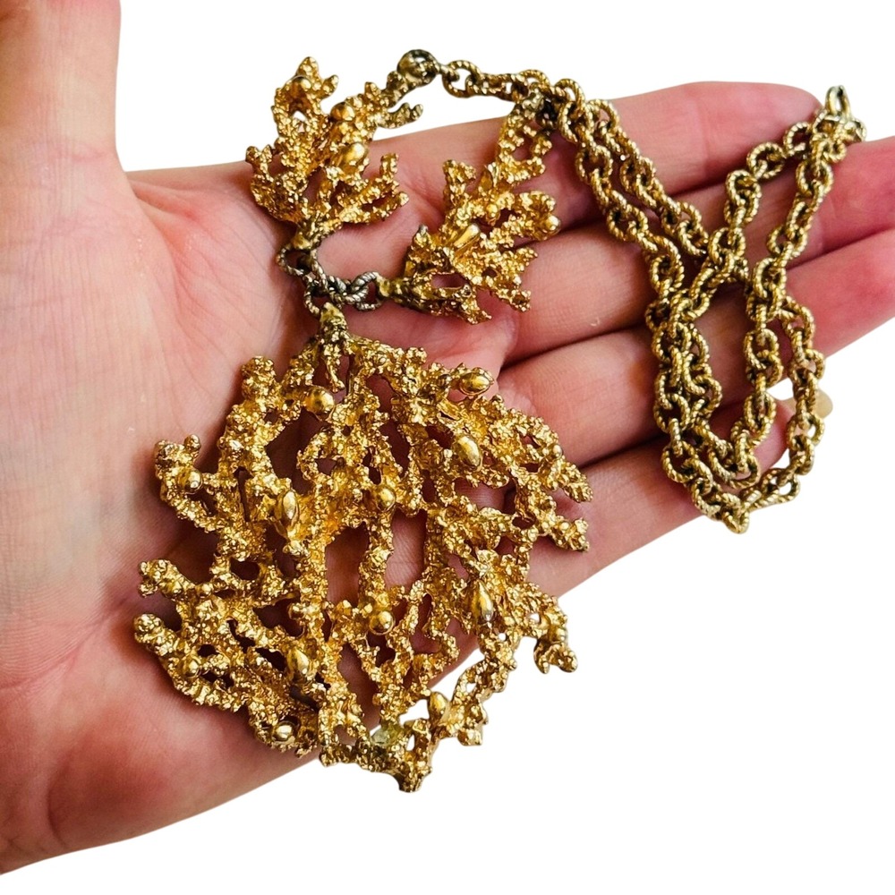 VTG Napier high end designer Necklace gold plated Bruslist MCM collar signed 18"